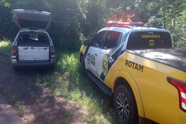 Rotam Cascavel apreende veículo carregado com cigarros na PR-585