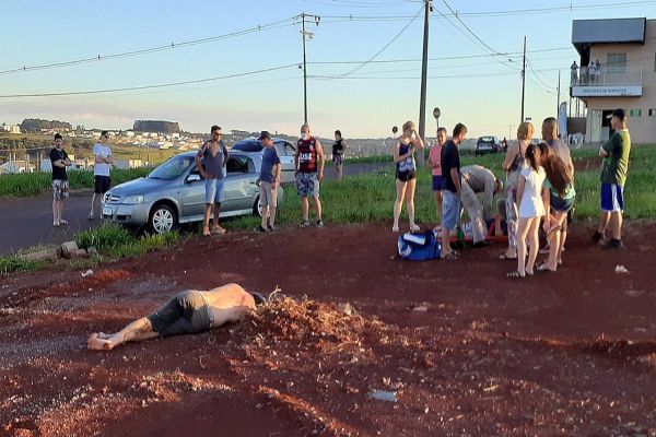 Menino de 10 anos fica ferido após ser atropelado no loteamento Riviera