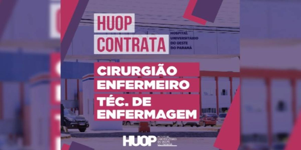 Hospital Universitário contrata enfermeiros, técnicos de enfermagem e cirurgião torácico