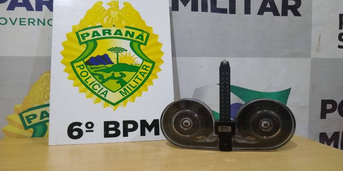 UPS Norte apreende carregador caracol alongado com capacidade para mais de 100 munições