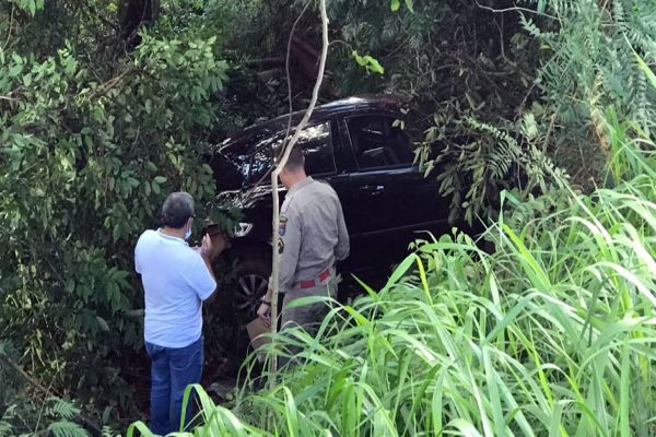Mulher fica ferica após saída de pista na Rodovia  BR 373, em Coronel Vivida