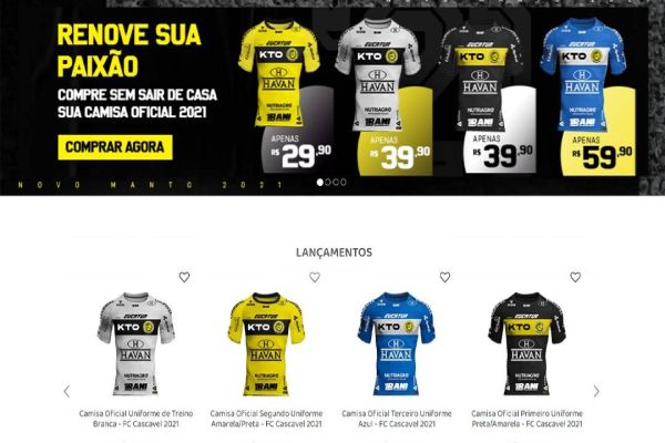 Camisas da temporada 2021 do FC Cascavel já foram vendidas para cerca de 1.000 cidades do Brasil