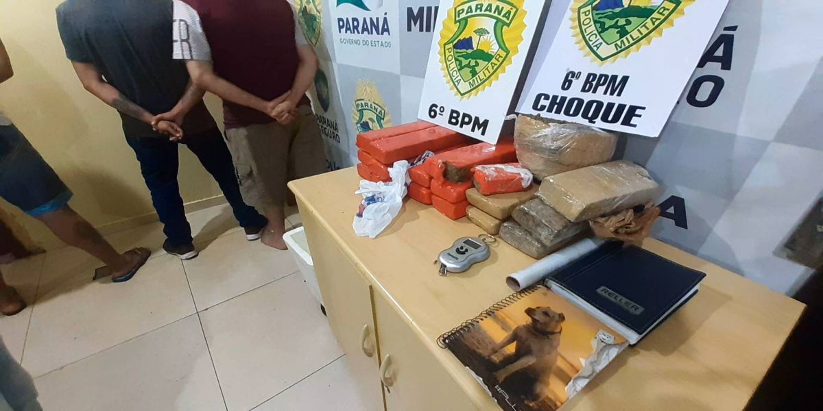 Nove pessoas são detidas e carro é apreendido com 15 kg de maconha no Santa Felicidade