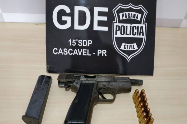 Imagem referente a notícia: GDE Cascavel apreende suspeito de homicídio à policial aposentado em Santo Antônio do Sudoeste