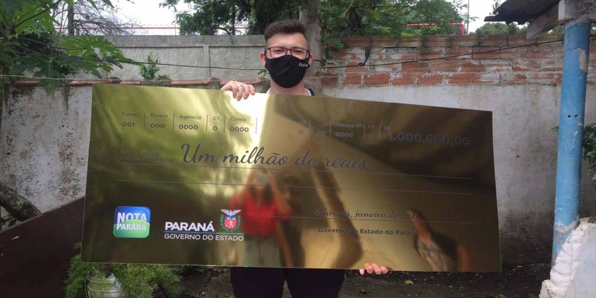 Novo milionário do Nota Paraná tem apenas 19 anos