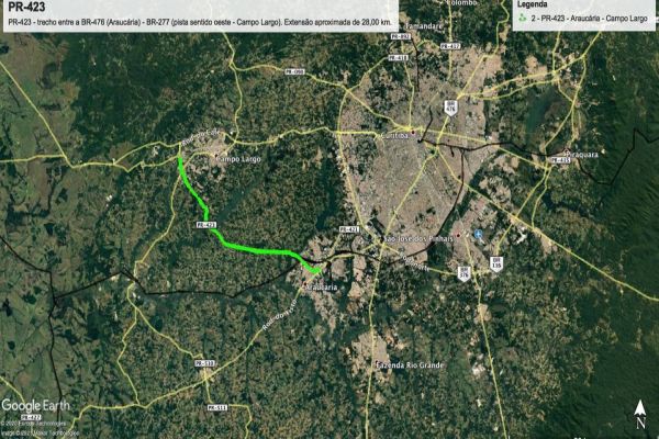 Comec inicia licitação para projeto de duplicação da PR-423