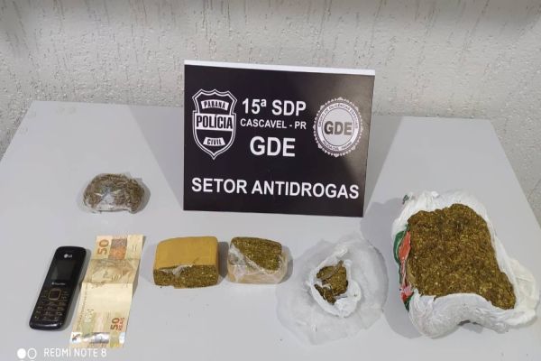 Polícia Civil de Cascavel apreende dois indivíduos por tráfico de drogas no Bairro Universitário
