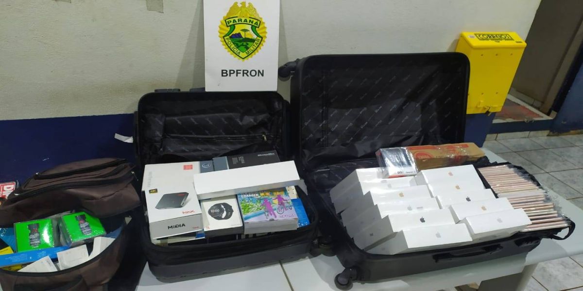 BPFRON apreende mercadorias em ônibus  durante Operação Hórus em Matelândia