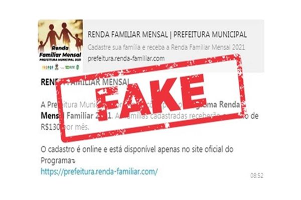 Alerta: É falso que prefeitura esteja cadastrando benefício Renda Familiar