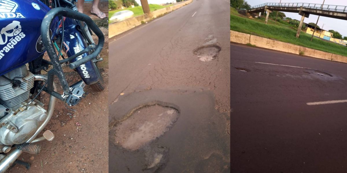 Motociclista fica ferido após cair em buraco na PRc-467