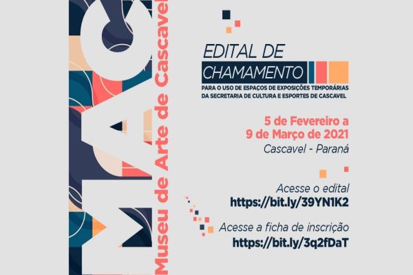 Aberto edital para exposições temporárias em 2021, em Cascavel