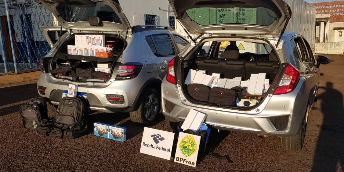 BPFRON e Receita Federal apreendem veículos carregados com produtos estrangeiros em Toledo