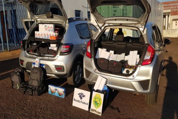 BPFRON e Receita Federal apreendem veículos carregados com produtos estrangeiros em Toledo