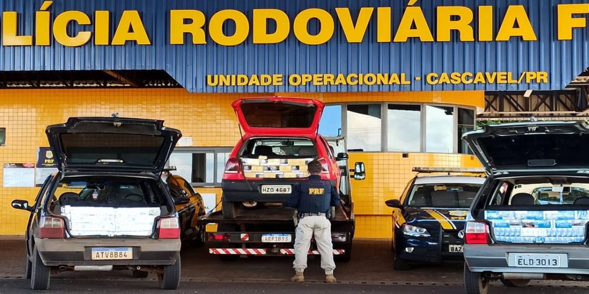 PRF apreende veículos carregados com cigarros no Paraná