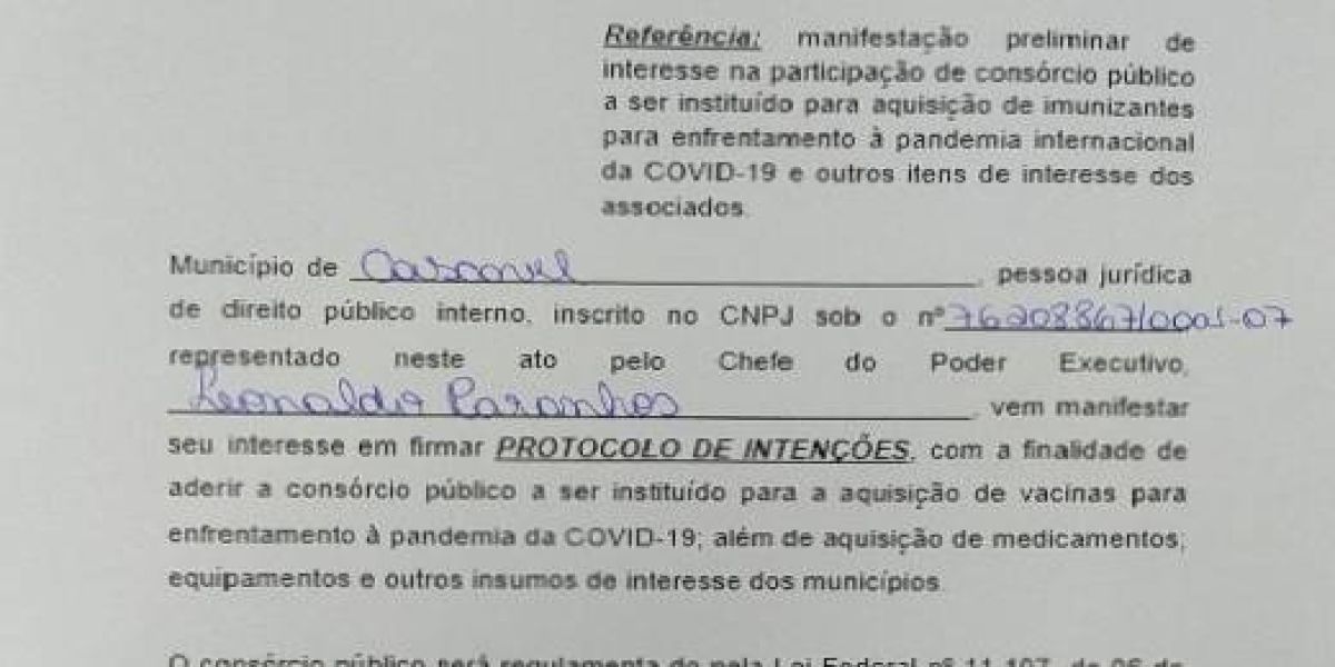 Cascavel adere ao consórcio de municípios para comprar vacinas