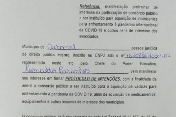 Cascavel adere ao consórcio de municípios para comprar vacinas