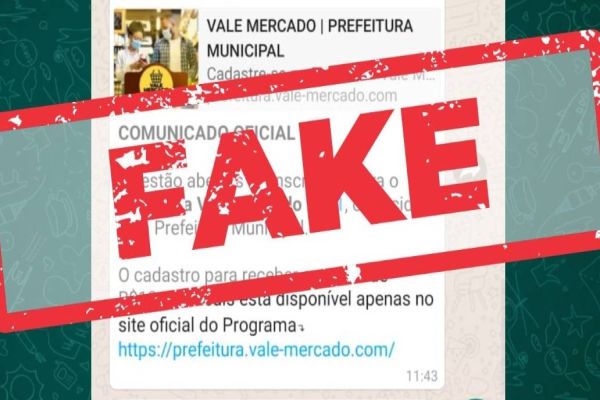 Prefeitura alerta para fake news sobre Vale Mercado 2021