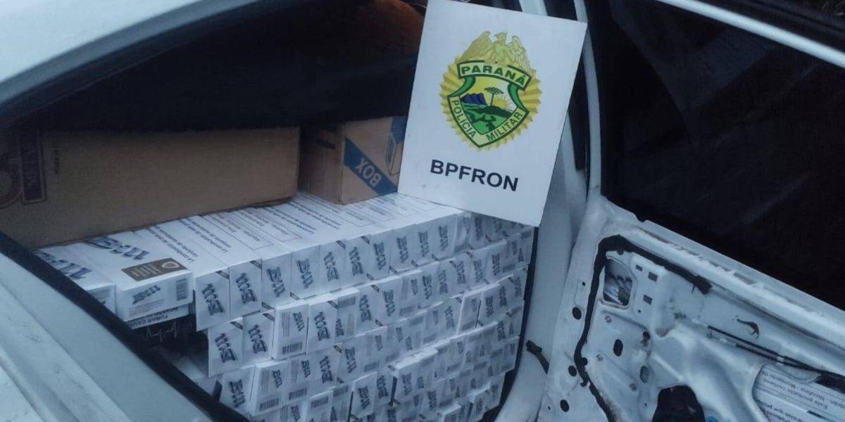 BPFRON apreende veículo carregado com cigarros contrabandeados durante Operação Hórus em Cascavel