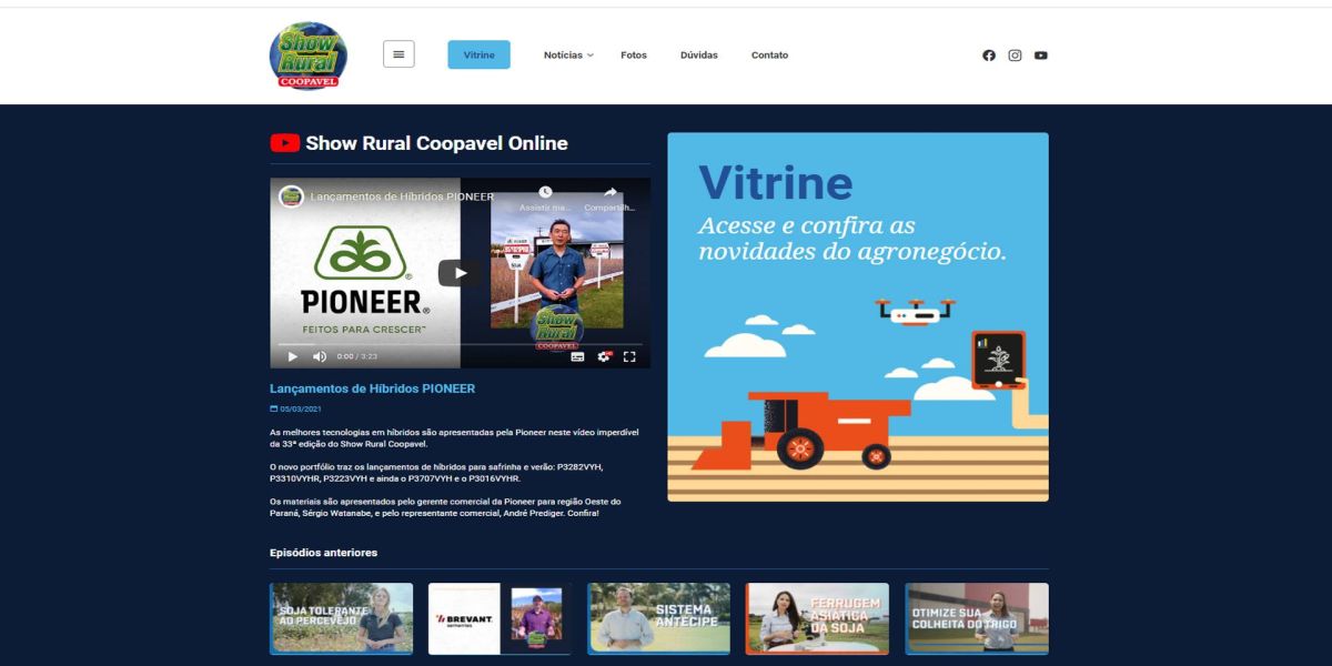 Digital: Show Rural cria vitrine para expositor apresentar os seus produtos e serviços
