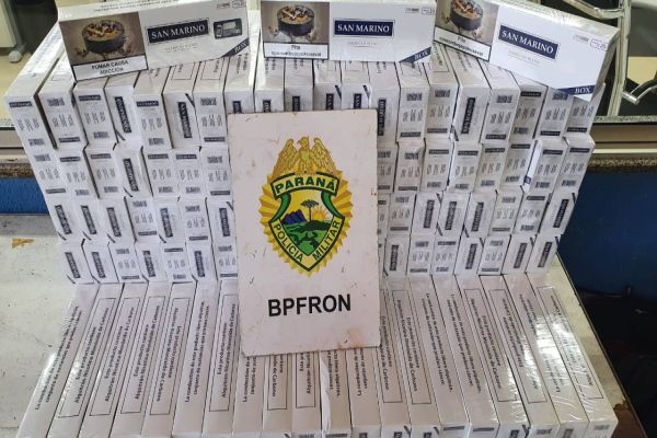 BPFRON apreende contrabando em ônibus durante Operação Hórus em Santa Terezinha de Itaipu