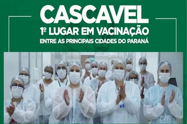 Foto relacionada a notícia: Eficiência: Cascavel lidera vacinação entre as principais cidades do Paraná