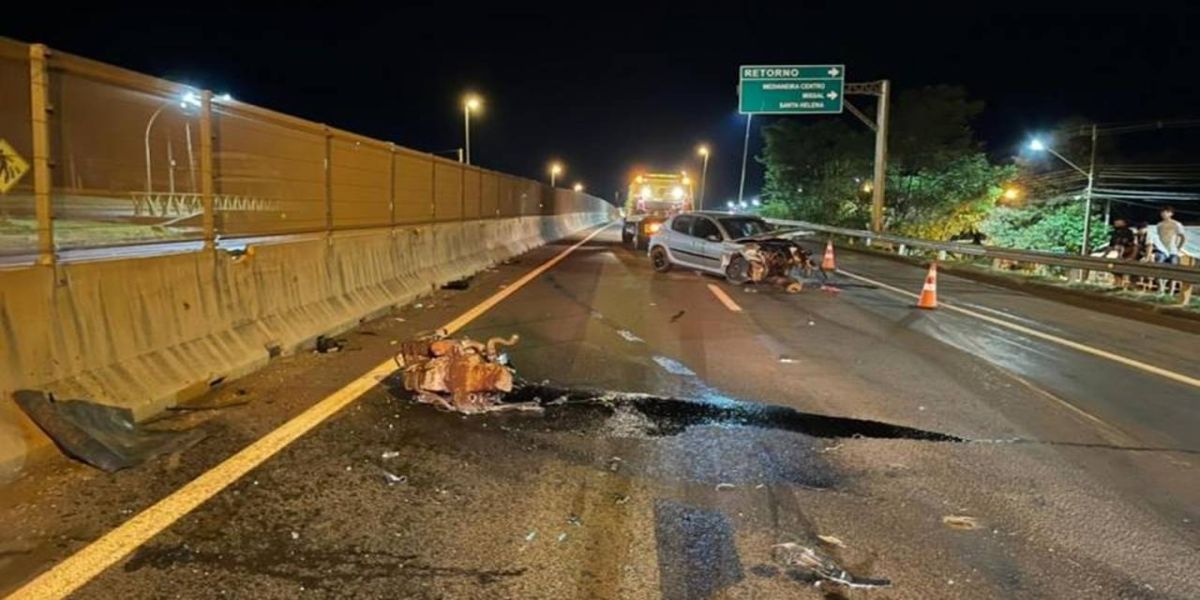 Motorista é ejetado de veículo após grave acidente na BR 277 em Medianeira