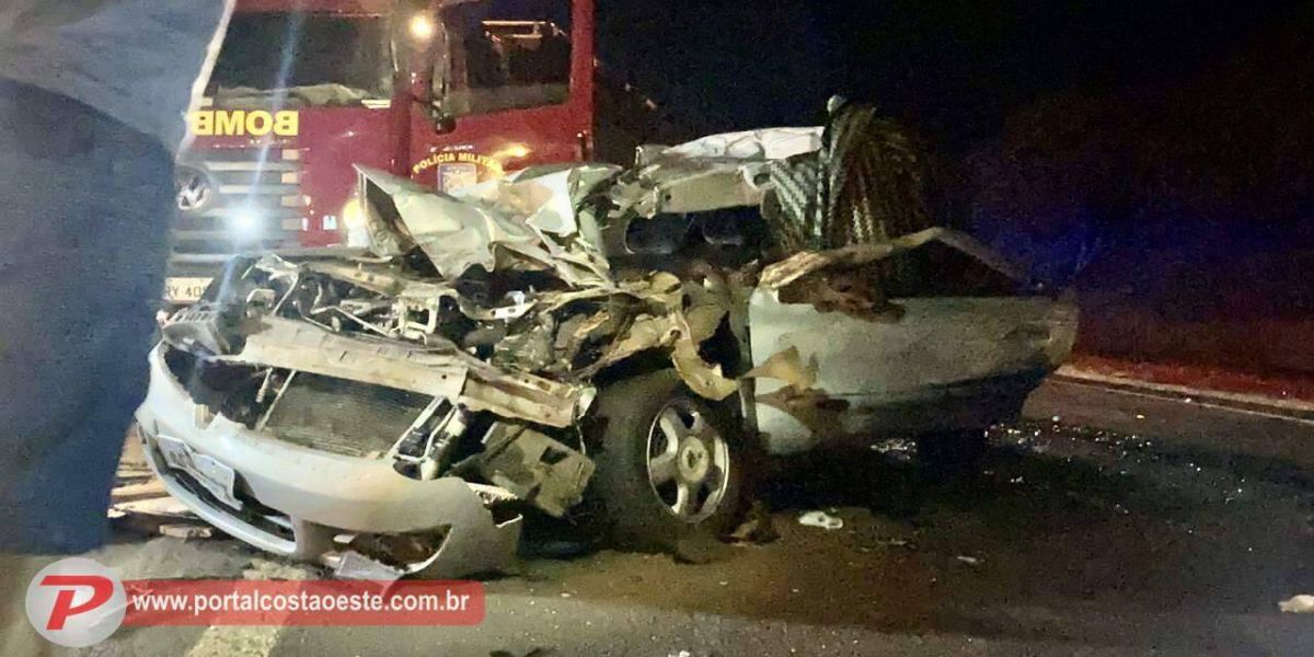 São Miguel: Mulher fica presa às ferragens em grave acidente na BR 277