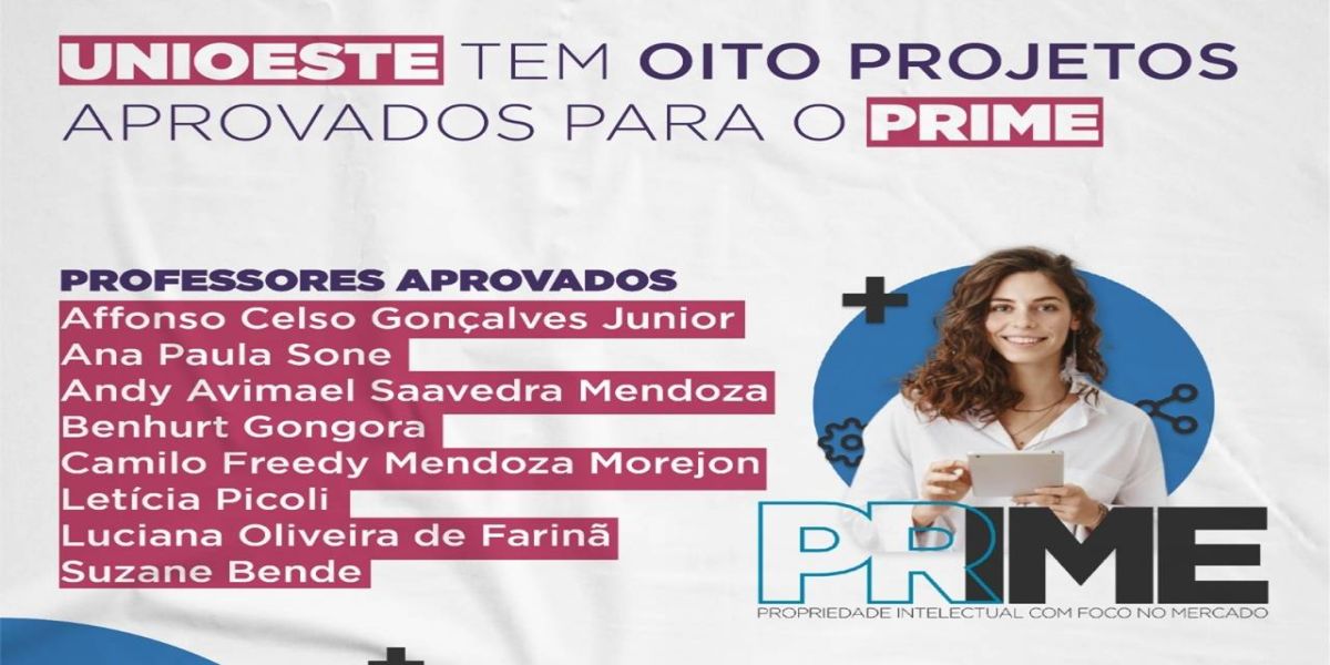 Unioeste tem oito projetos aprovados para o programa PRIME