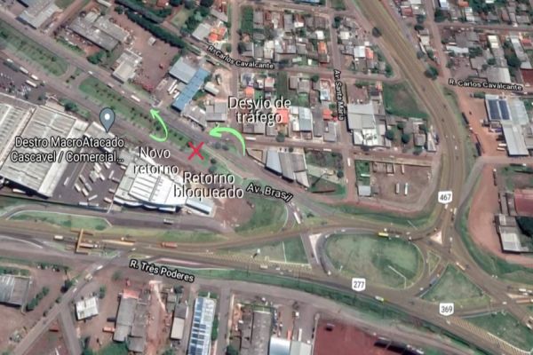 Imagem referente a notícia: Trabalhos no Trevo Cataratas avançam com intervenções na Av. Brasil