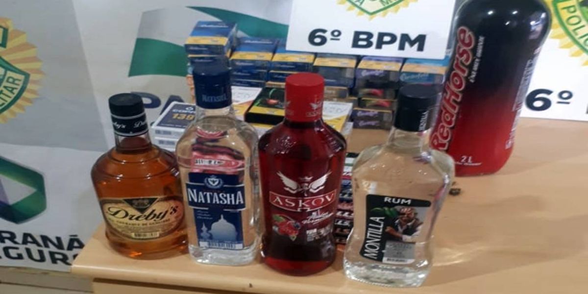 Jovem de 23 anos é detido com bebidas alcoólica e cigarros oriundo de furto no Bairro Periolo
