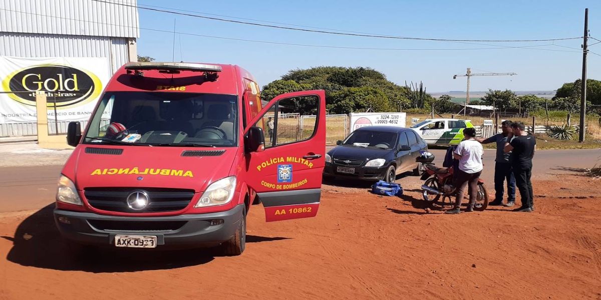 Motociclista fica ferido após colisão de trânsito na marginal da BR-467, no Bairro Canadá