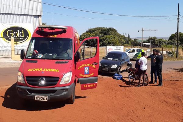 Imagem referente a notícia: Motociclista fica ferido após colisão de trânsito na marginal da BR-467, no Bairro Canadá