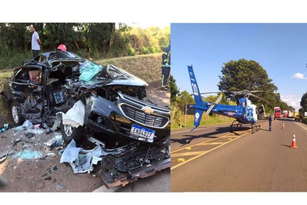 Colisão frontal é registrado na BR 369 em Mamborê