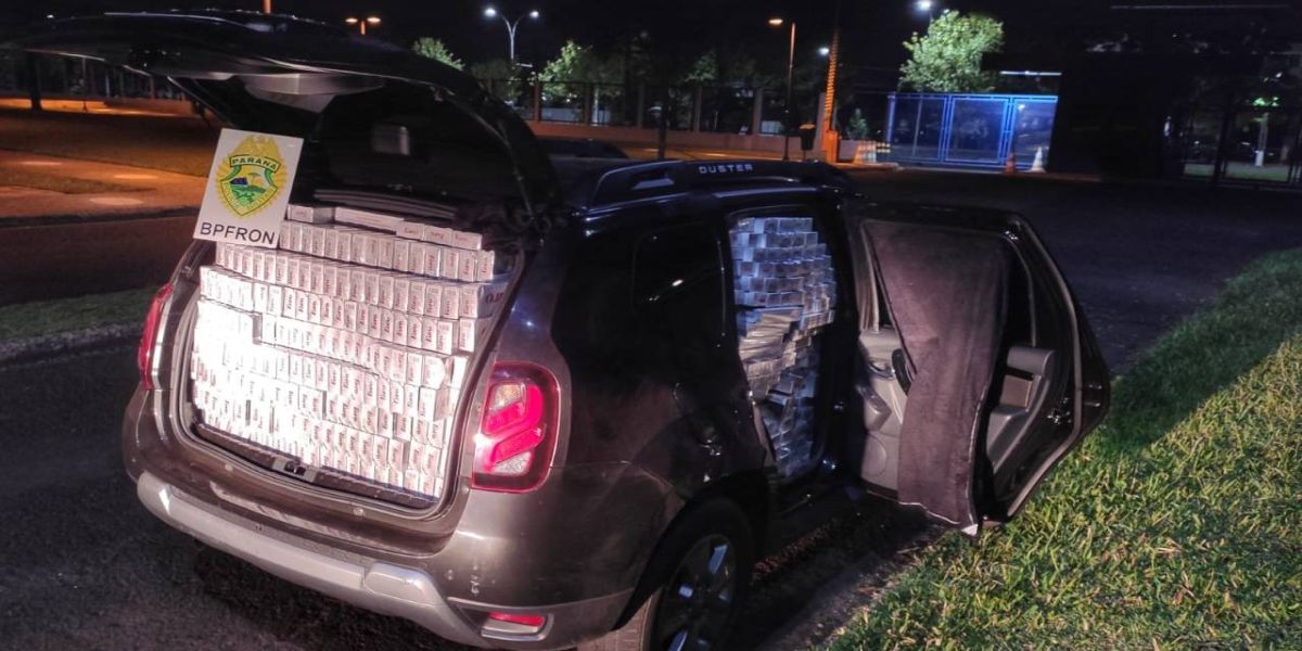 BPFRON apreende carro carregado com cigarros contrabandeados em São Miguel do Iguaçu