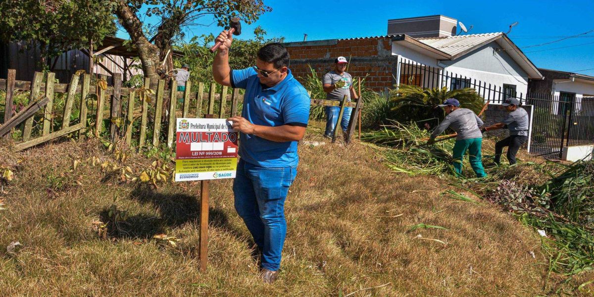 Multa é aplicada em terreno irregular de Corbélia