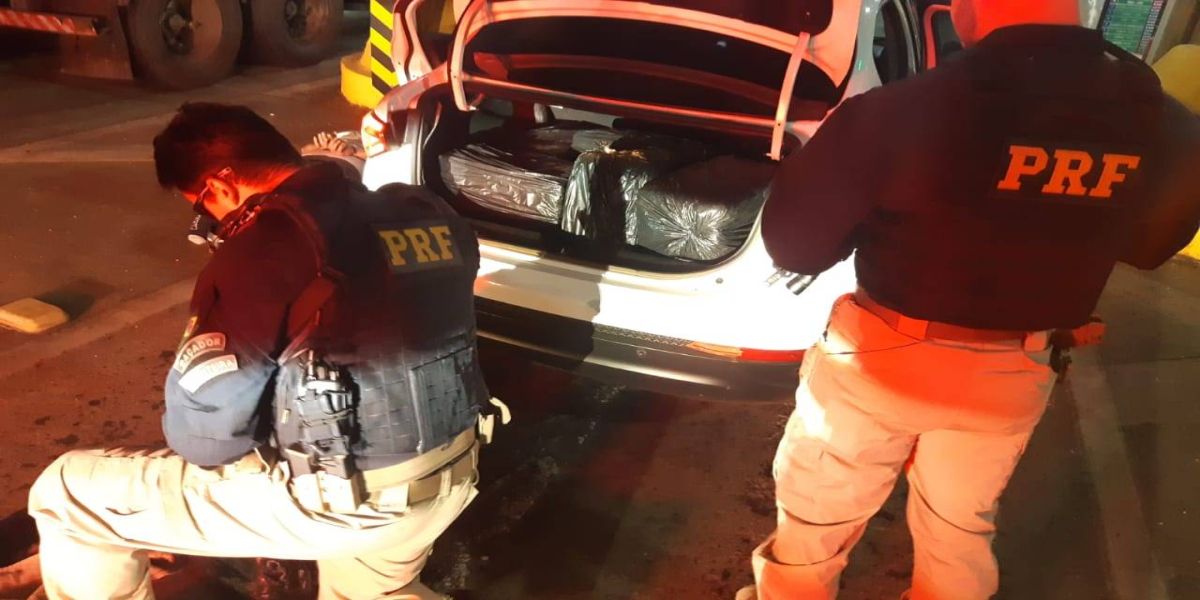 PRF apreende quase meia tonelada de maconha e prende dupla no Paraná