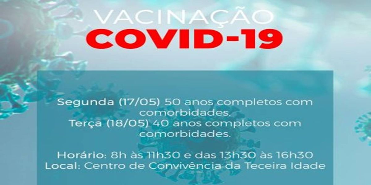 Cafelândia inicia vacinação para portadores de comorbidades contra Covid 19 para pessoas com 50 anos