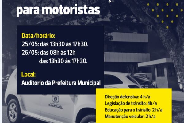 Maio Amarelo: Transitar realizará capacitação para motoristas da Prefeitura e empresas de Cascavel