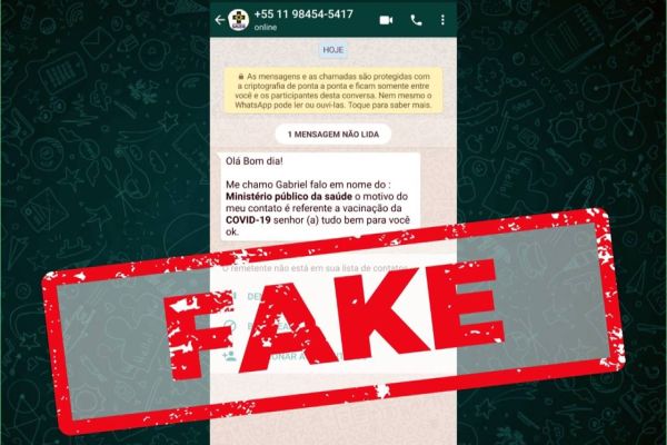 Secretaria da Saúde alerta sobre golpe da vacina contra a Covid-19