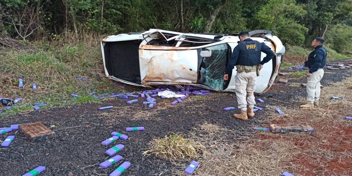 Após perseguição, PRF apreende mais de meia tonelada de maconha e prende traficante em Céu Azul