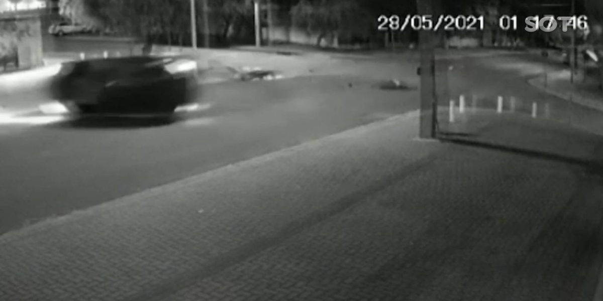 Câmera de segurança registra colisão que vitimou o motociclista Michael Occhi Ramos de Souza