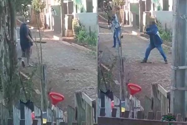 Imagem referente a notícia: Clevelândia: Briga entre vizinhos viraliza no Whatsapp e por sorte não teve feridos graves