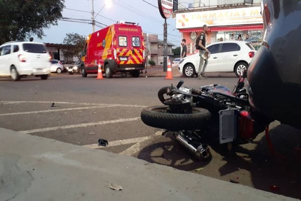 Motociclista fica ferido após colisão de trânsito no Bairro São Cristóvão