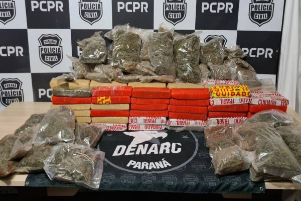 Denarc de Cascavel apreende 74 quilos de maconha e 30 quilos de skunk