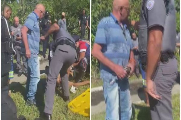 Imagem referente a notícia: Pai se revolta e dá bronca ao ver filho baleado no chão: 'Não precisa roubar"; Video