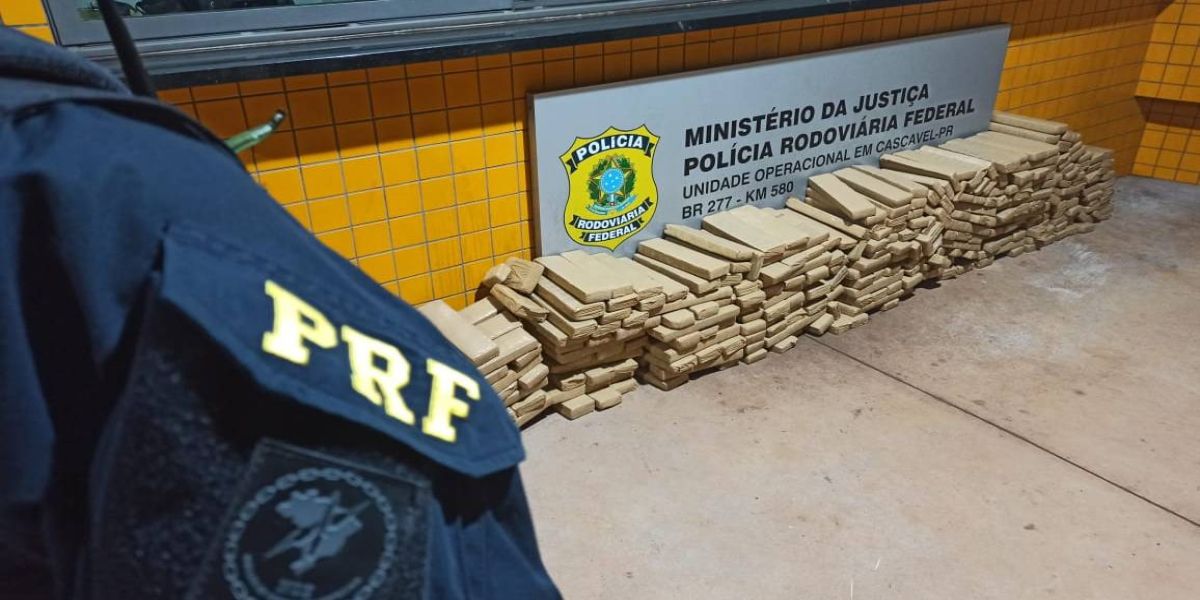 PRF Cascavel prende traficante transportando 317 kg de maconha na BR-467