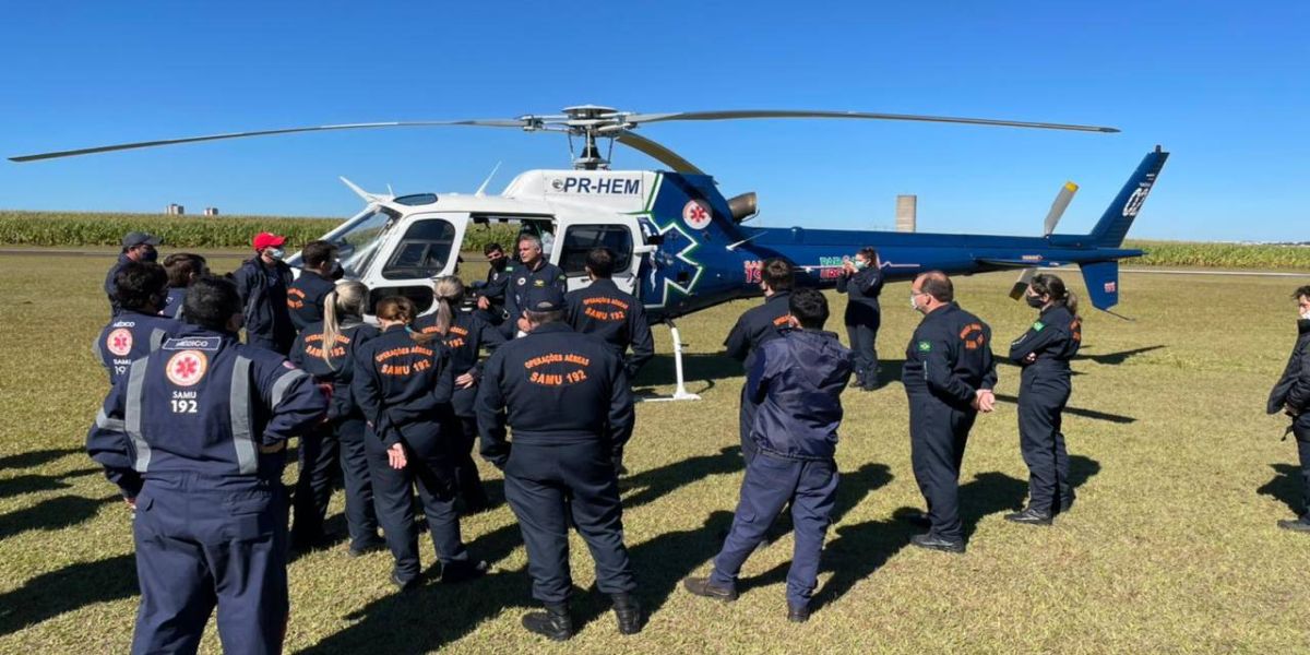 Equipes do Aeromédico passam por treinamento em Cascavel
