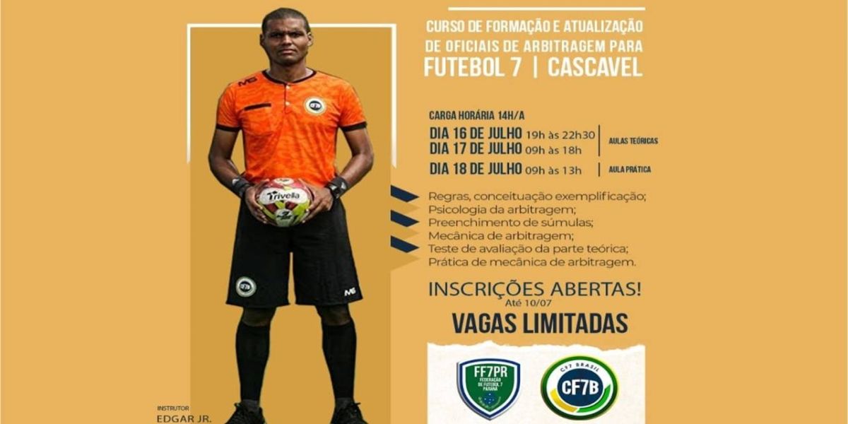 Liga Oeste abre curso para formação de oficiais de Arbitragem para Futebol 7