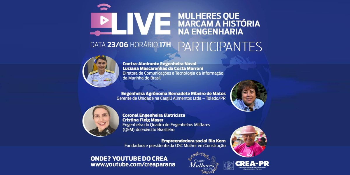 Crea-PR promove live com engenheiras para celebrar Dia Internacional das Mulheres na Engenharia