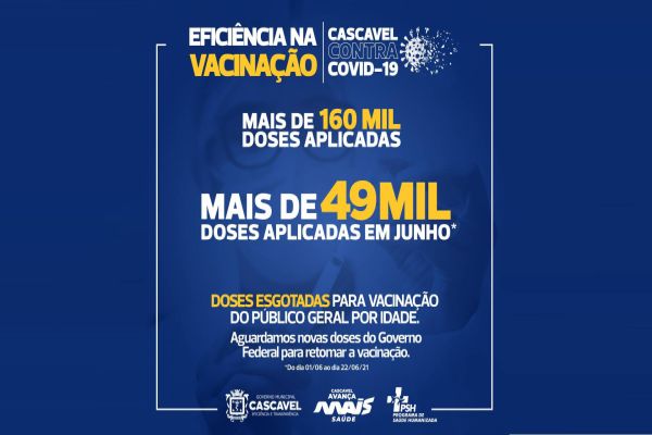 Cascavel zera estoque de vacinas contra a Covid-19 para público em geral